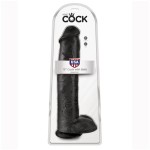 KING COCK - REALISTIC DILDO WITH TESTICLES 38 CM BLACK